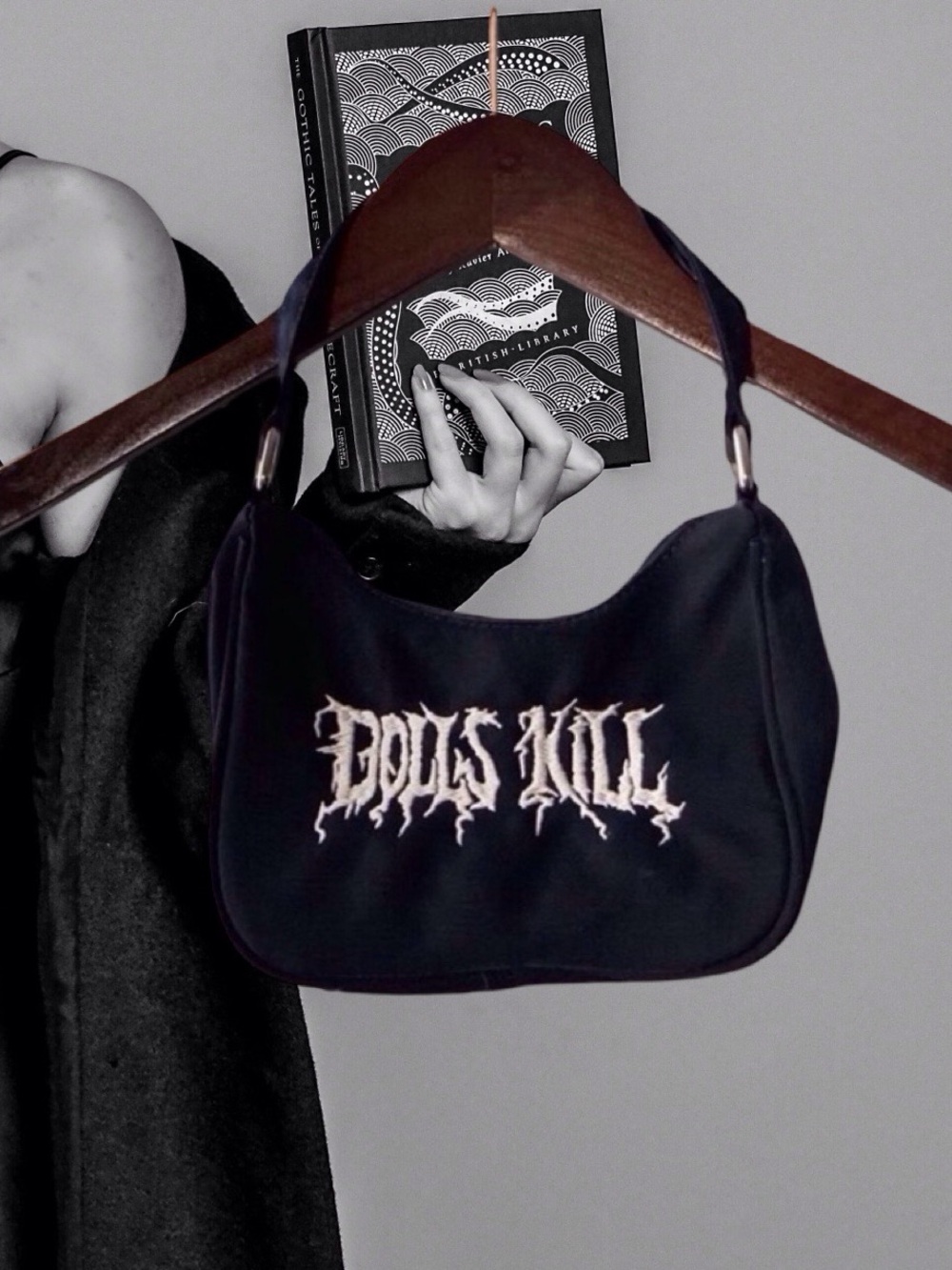 Dolls Kill Black Logo Mini Shoulder Belt Bag